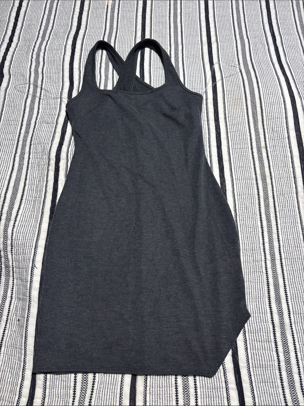 Women’s Ribbed Tank Dress in Charcoal